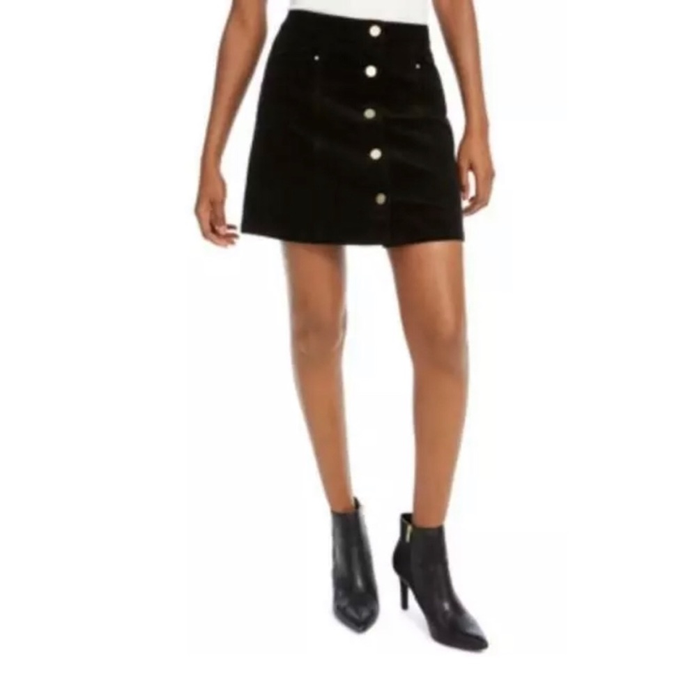 Maison Jules Corduroy Black Mini Skirt Size 4 NWT